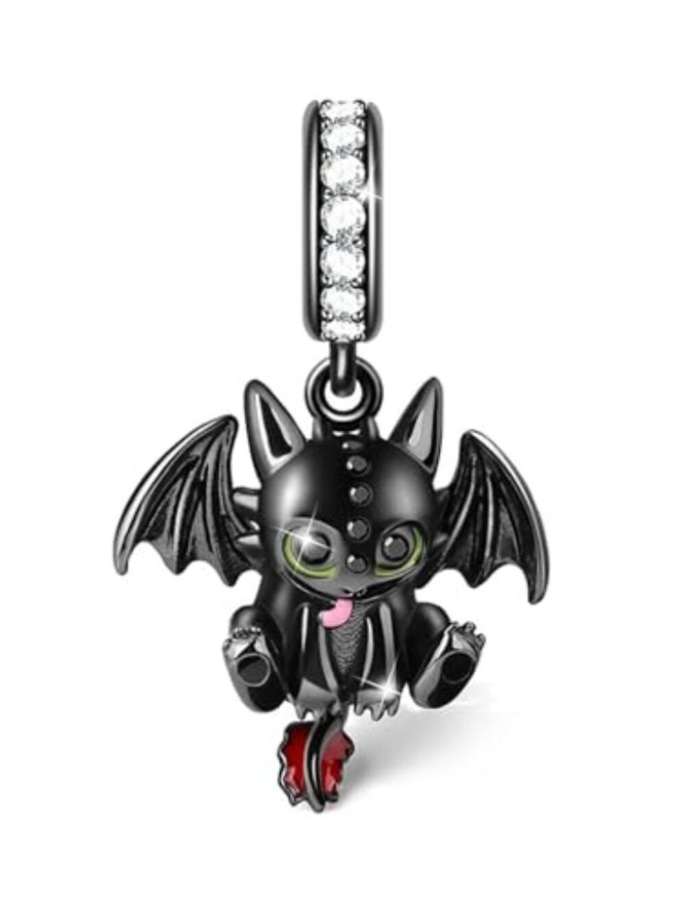 BRAND NEW 925 Sterling Silver Black Dragon Charm
